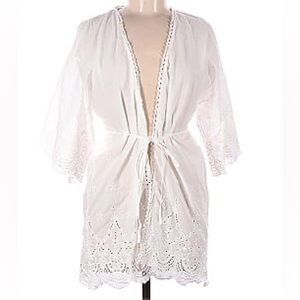 InBloom Cotton Eyelet Embroidered Short Robe
